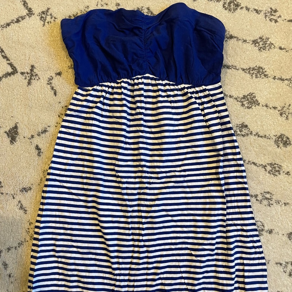 Strapless cotton mini dress